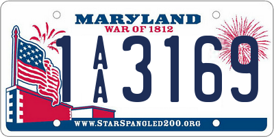 MD license plate 1AA3169