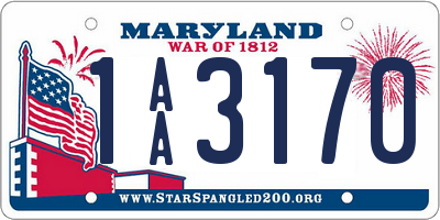 MD license plate 1AA3170