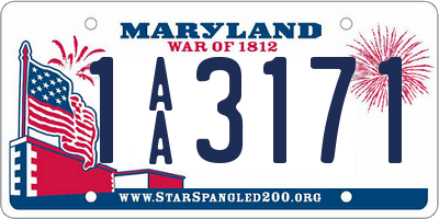 MD license plate 1AA3171