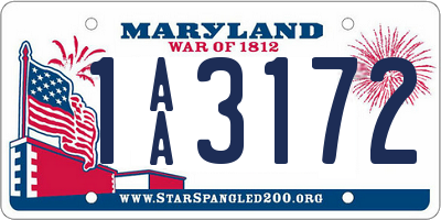 MD license plate 1AA3172