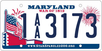 MD license plate 1AA3173