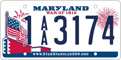 MD license plate 1AA3174