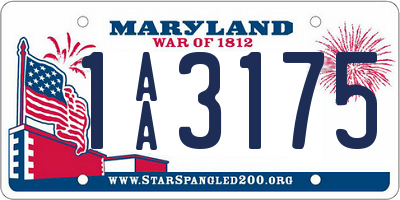 MD license plate 1AA3175