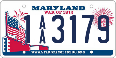 MD license plate 1AA3179