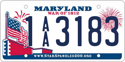 MD license plate 1AA3183