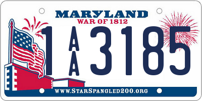 MD license plate 1AA3185