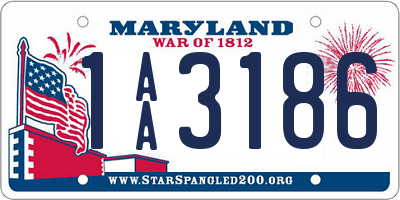 MD license plate 1AA3186