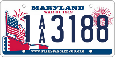 MD license plate 1AA3188