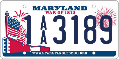 MD license plate 1AA3189