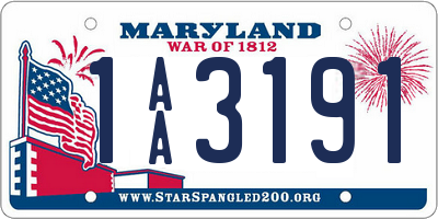 MD license plate 1AA3191