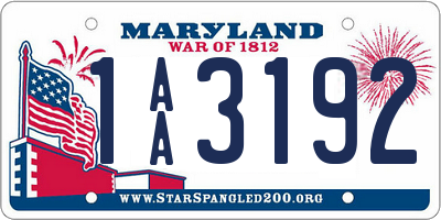 MD license plate 1AA3192