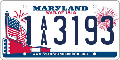 MD license plate 1AA3193