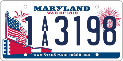 MD license plate 1AA3198