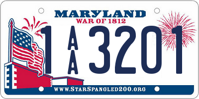 MD license plate 1AA3201