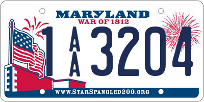 MD license plate 1AA3204