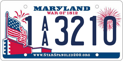 MD license plate 1AA3210