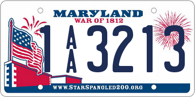 MD license plate 1AA3213