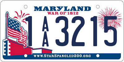 MD license plate 1AA3215