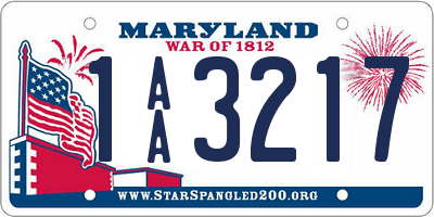 MD license plate 1AA3217