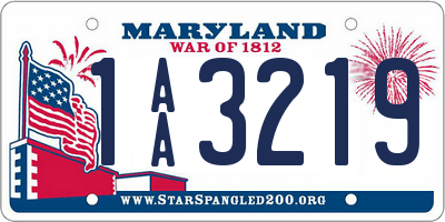 MD license plate 1AA3219