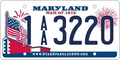 MD license plate 1AA3220