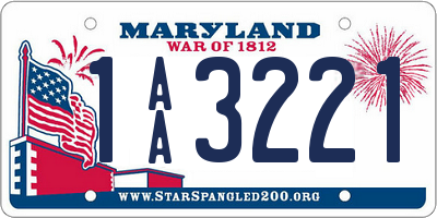 MD license plate 1AA3221