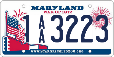 MD license plate 1AA3223