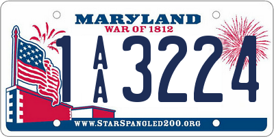 MD license plate 1AA3224