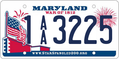 MD license plate 1AA3225