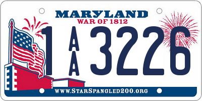 MD license plate 1AA3226