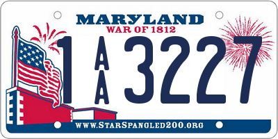 MD license plate 1AA3227