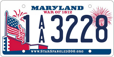 MD license plate 1AA3228