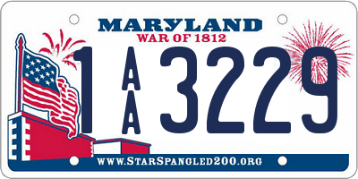 MD license plate 1AA3229