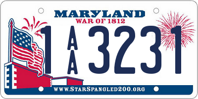 MD license plate 1AA3231