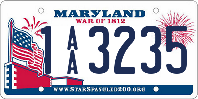 MD license plate 1AA3235