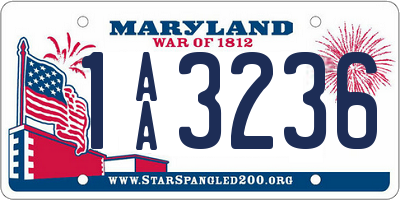 MD license plate 1AA3236