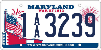 MD license plate 1AA3239