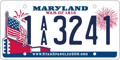 MD license plate 1AA3241