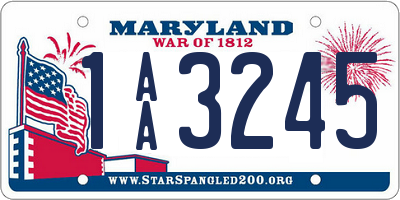 MD license plate 1AA3245