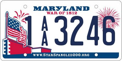 MD license plate 1AA3246