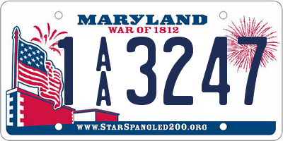 MD license plate 1AA3247