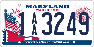 MD license plate 1AA3249