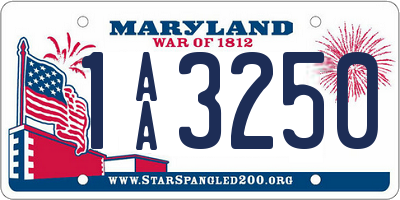 MD license plate 1AA3250