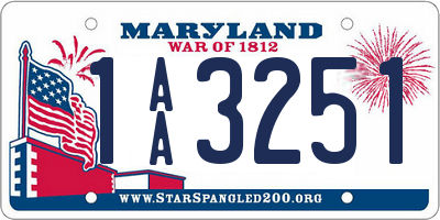 MD license plate 1AA3251