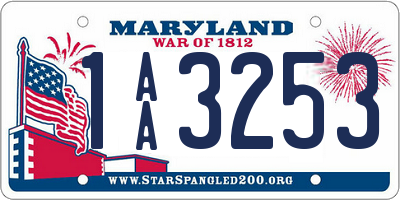 MD license plate 1AA3253