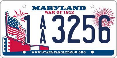 MD license plate 1AA3256