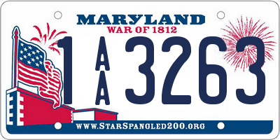 MD license plate 1AA3263