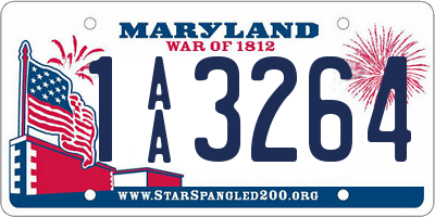 MD license plate 1AA3264