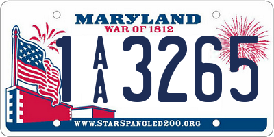 MD license plate 1AA3265