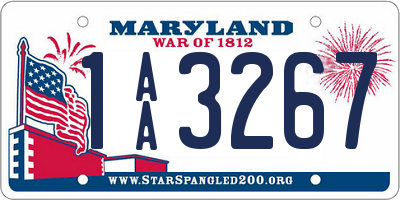 MD license plate 1AA3267